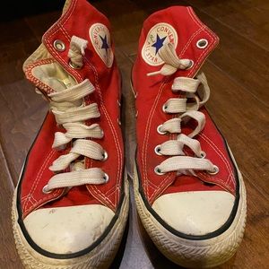 Converse high top red shoes 8